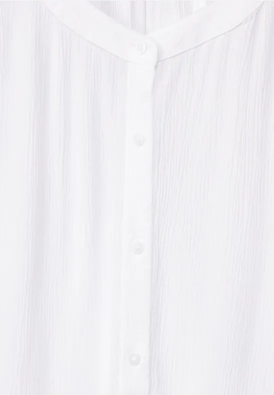 Bluse in Crinkle Optik White