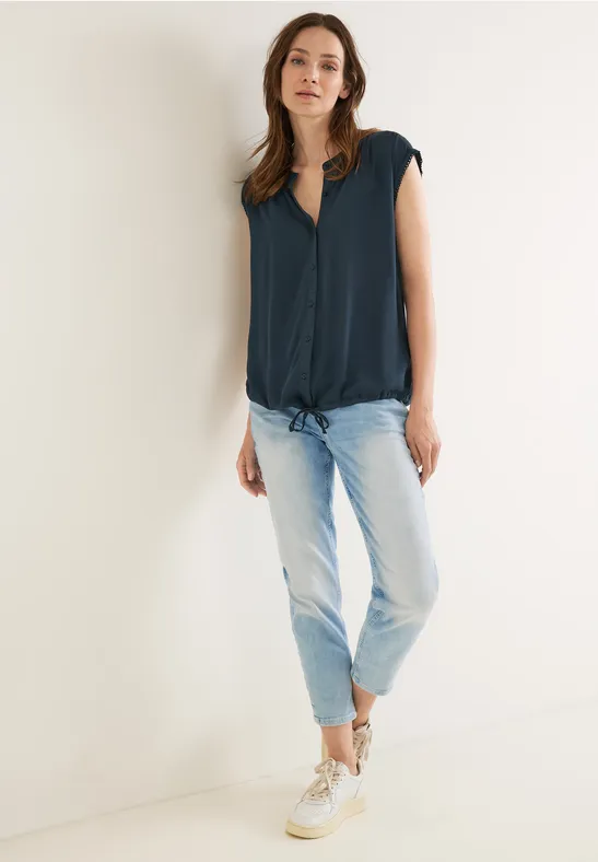 Bluse in Crinkle Optik cool vintage green