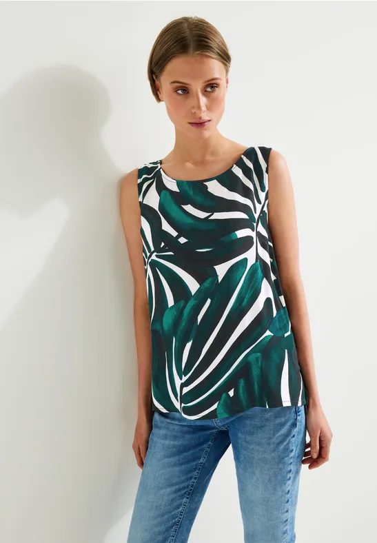 Blusentop mit Print lagoon green