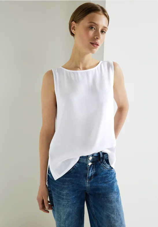 Blusentop mit Stickerei White