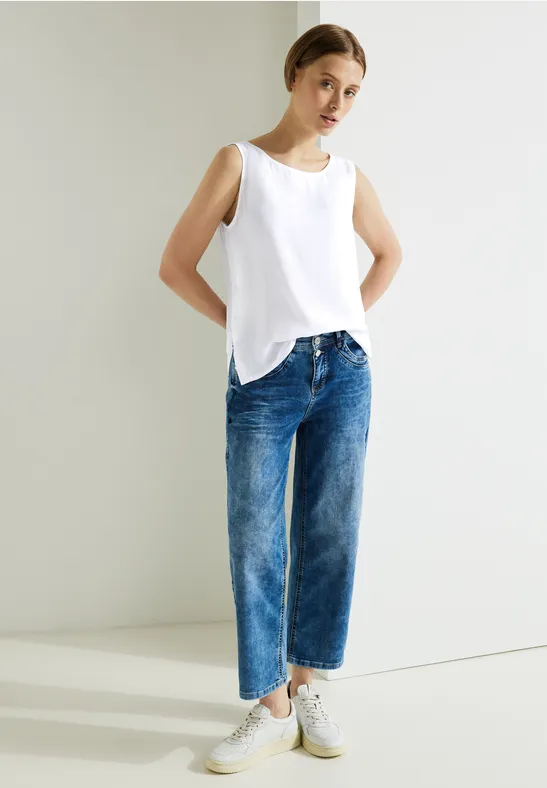 Blusentop mit Stickerei White