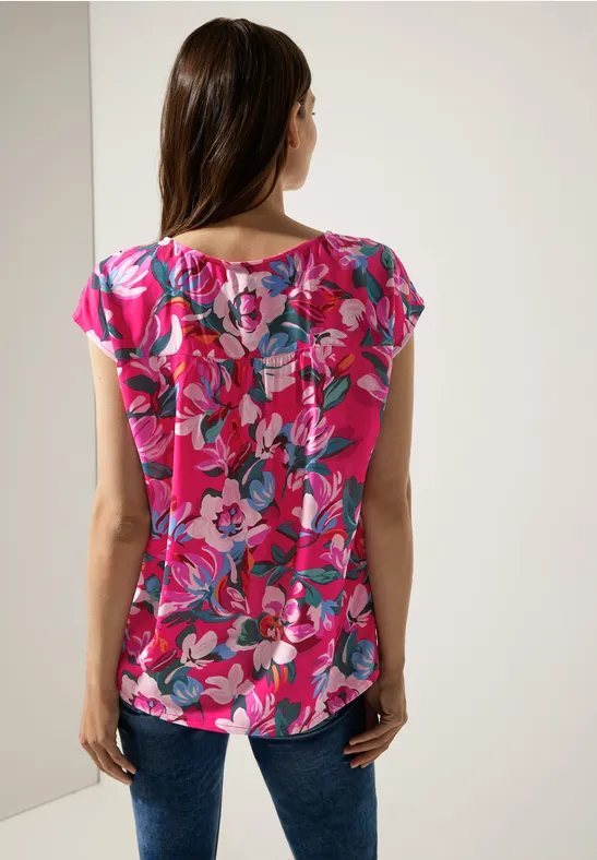 Print Blusenshirt berry rose