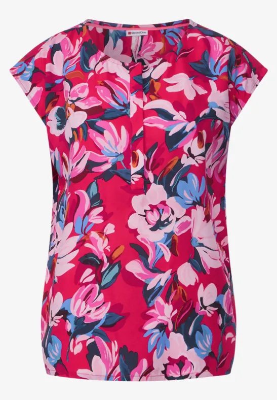 Print Blusenshirt berry rose