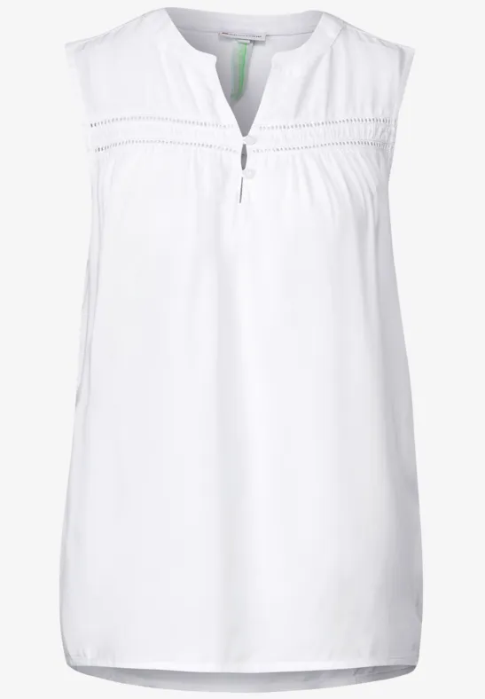 Viskosebluse mit Häkeldetail White