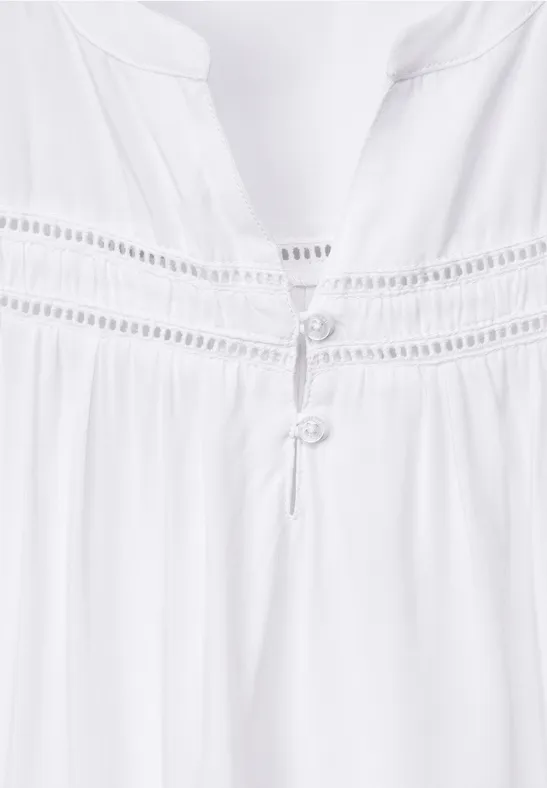 Viskosebluse mit Häkeldetail White
