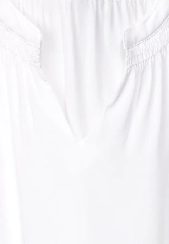 Viskosebluse mit Elastiksaum White