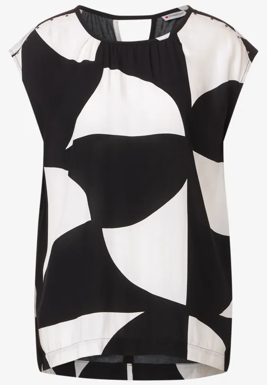 Blusenshirt mit Nietendeko Black