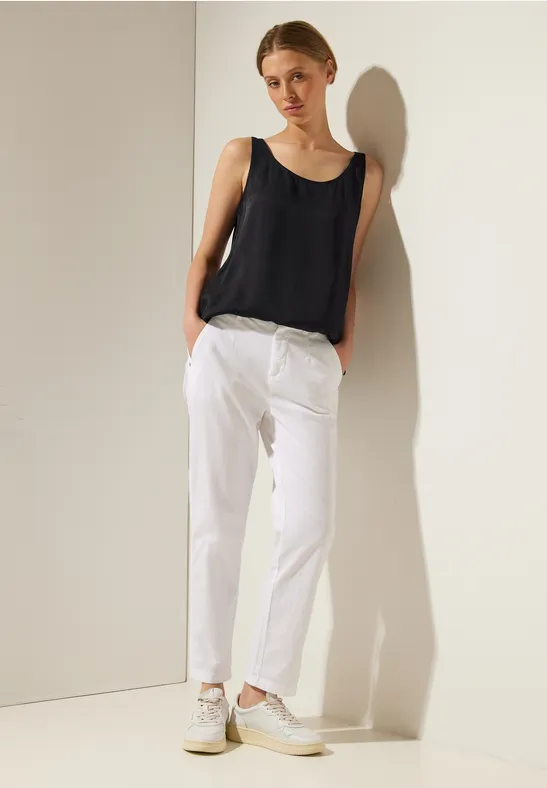 Top im Satin Look Black