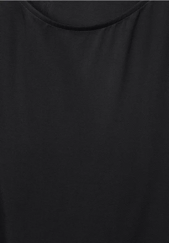 Top im Satin Look Black