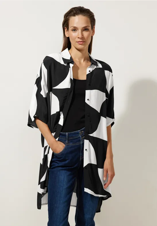 Print Longbluse Black