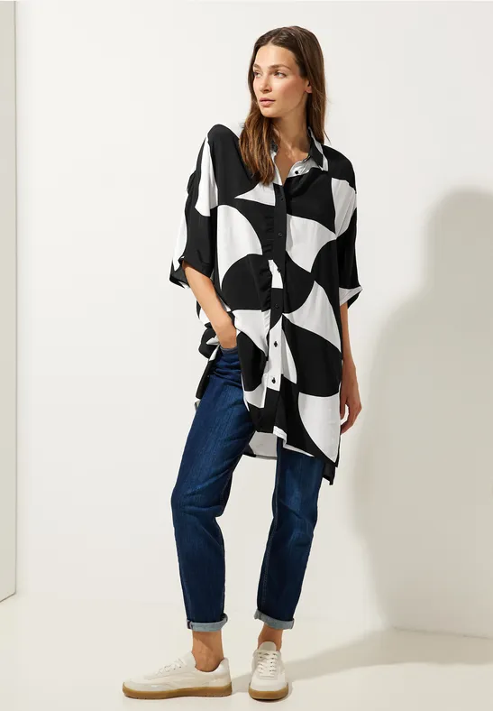 Print Longbluse Black