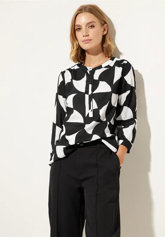 Bluse mit Knopfleiste Black