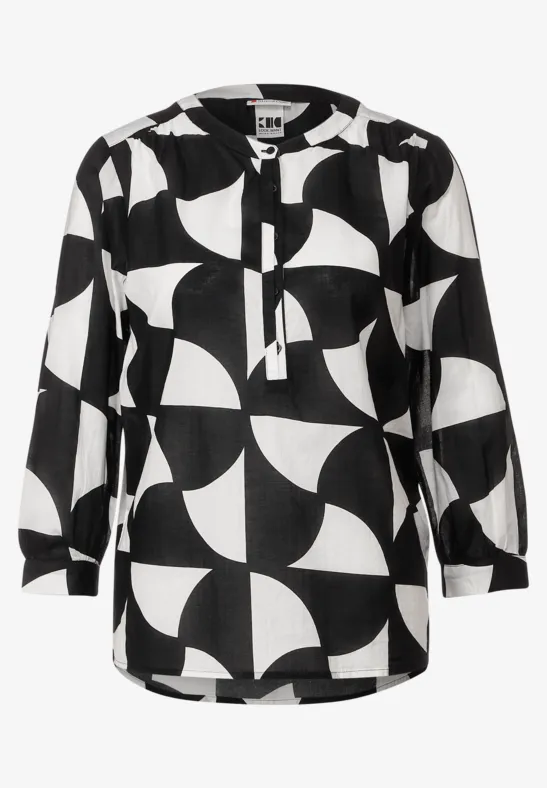 Bluse mit Knopfleiste Black