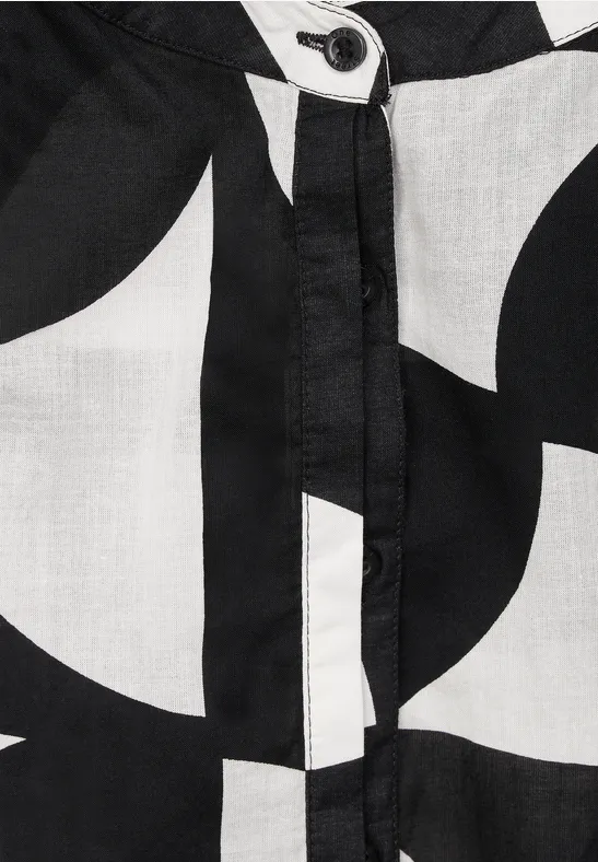 Bluse mit Knopfleiste Black