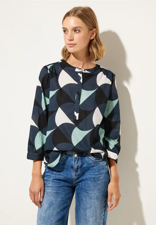 Bluse mit Knopfleiste cool vintage green