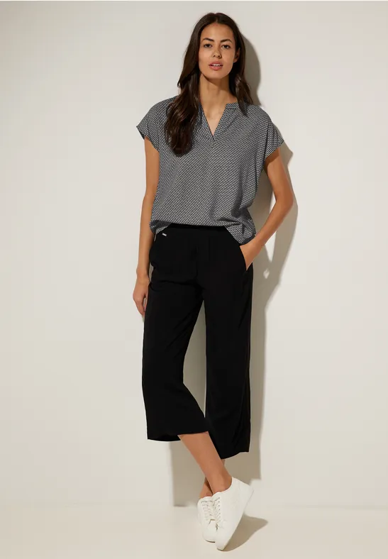 Minimalprint Blusenshirt Black