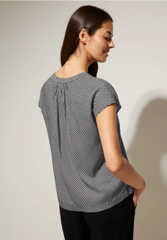 Minimalprint Blusenshirt Black