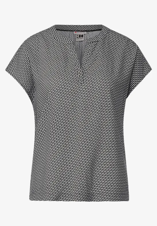 Minimalprint Blusenshirt Black