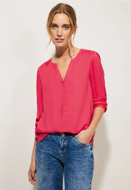 Bluse in Unifarbe coral blossom