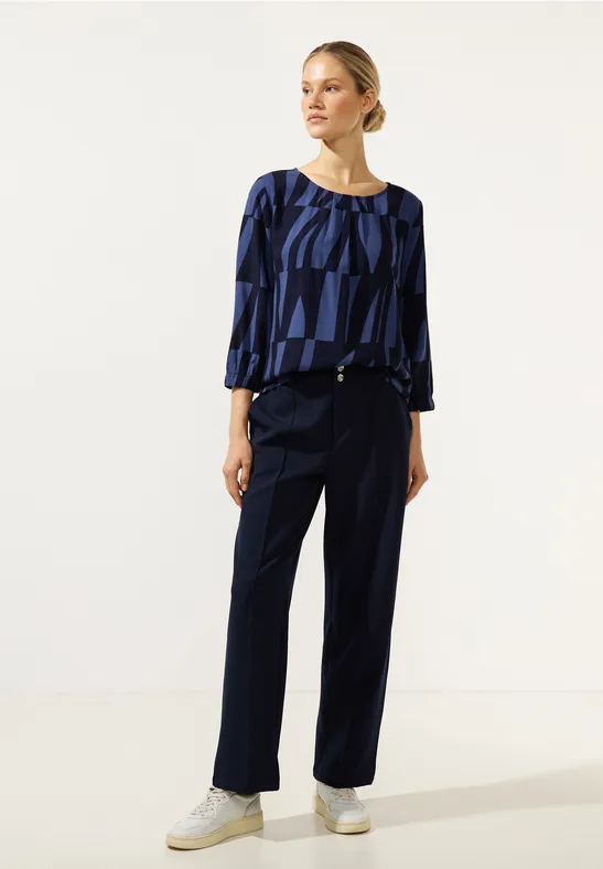 Bluse mit Print deep blue