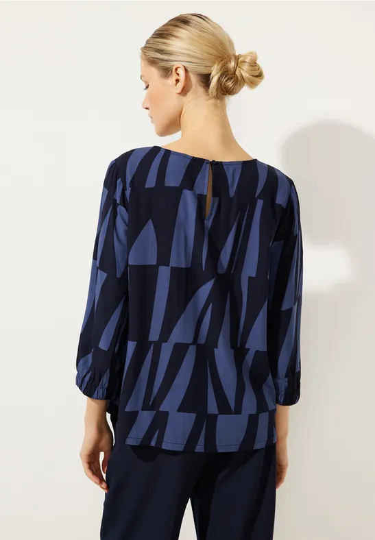 Bluse mit Print deep blue