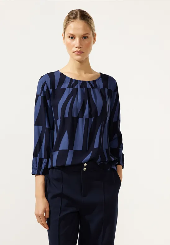 Bluse mit Print deep blue