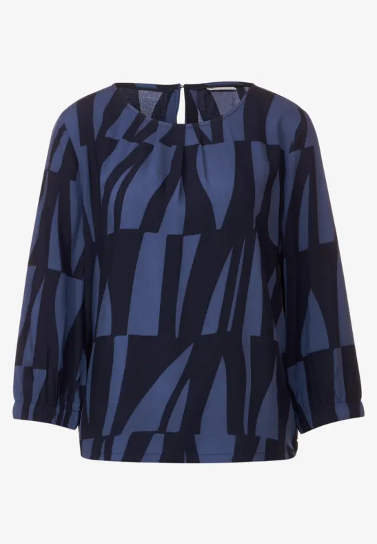 Bluse mit Print deep blue