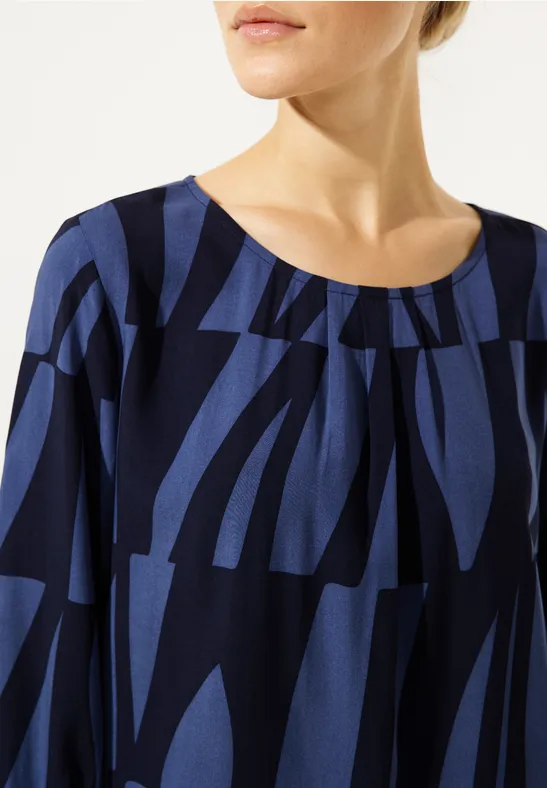 Bluse mit Print deep blue