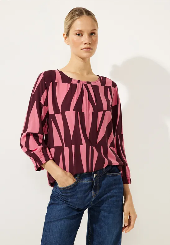 Bluse mit Print legend rose