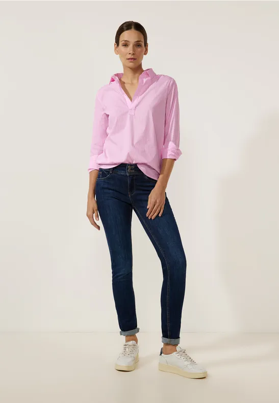 Longbluse mit Streifenmuster soft legend rose