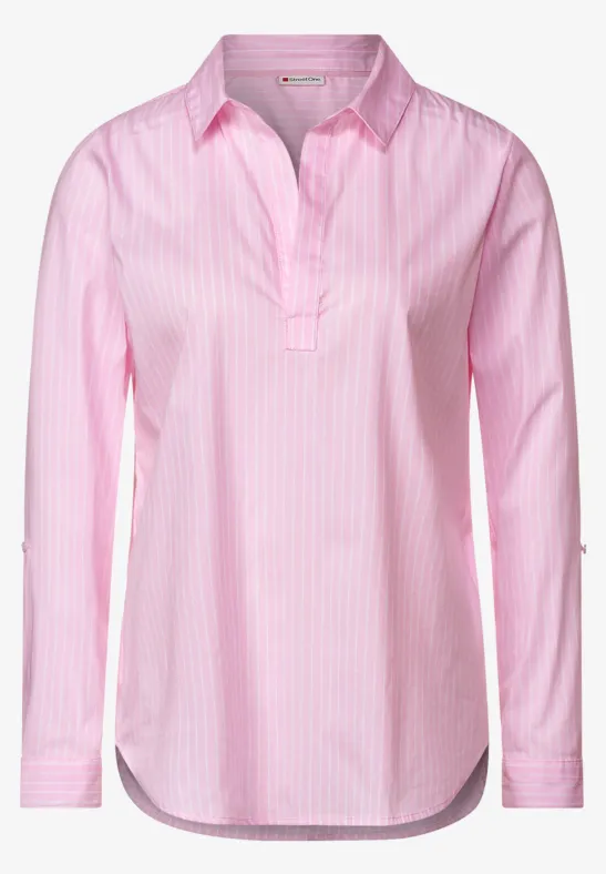 Longbluse mit Streifenmuster soft legend rose