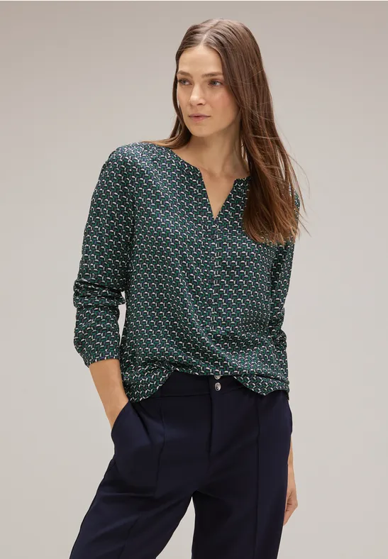 Viskose Bluse mit Print gentle green