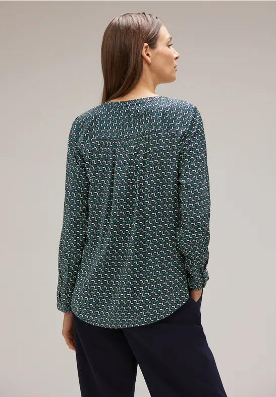 Viskose Bluse mit Print gentle green