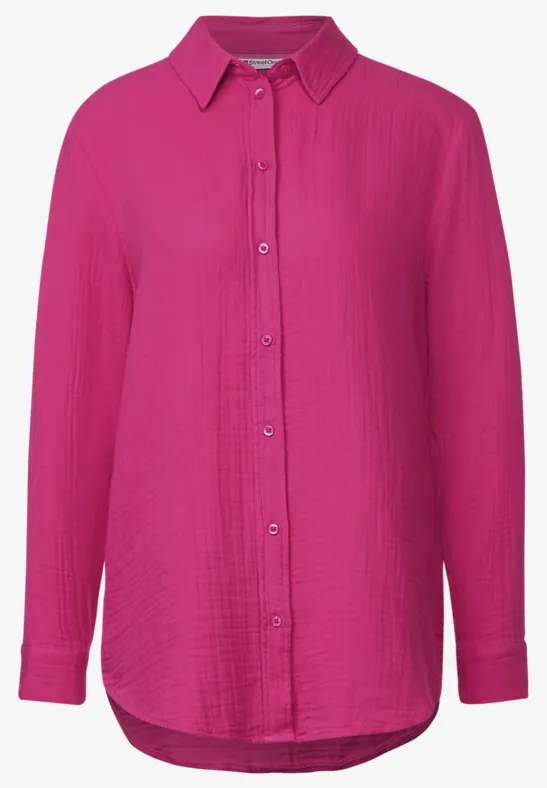 Trendy Musselin Hemdbluse eden pink