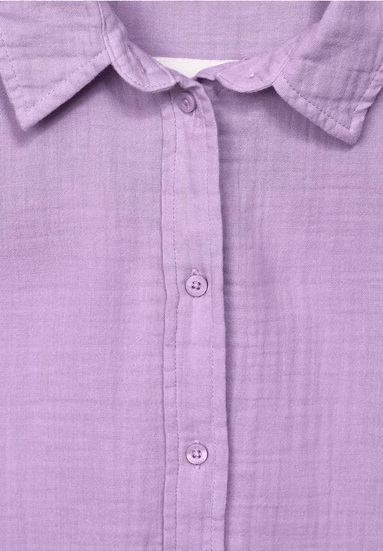 Trendy Musselin Hemdbluse soft pure lilac
