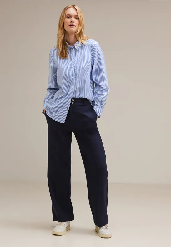 Seersucker Streifenbluse original blue