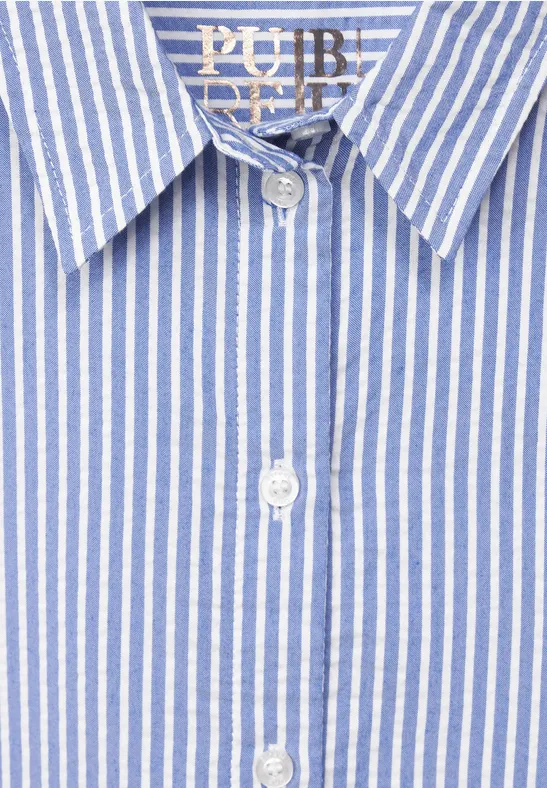 Seersucker Streifenbluse original blue