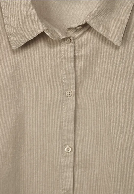 Cordbluse mit Knopfleiste dull bleached sand