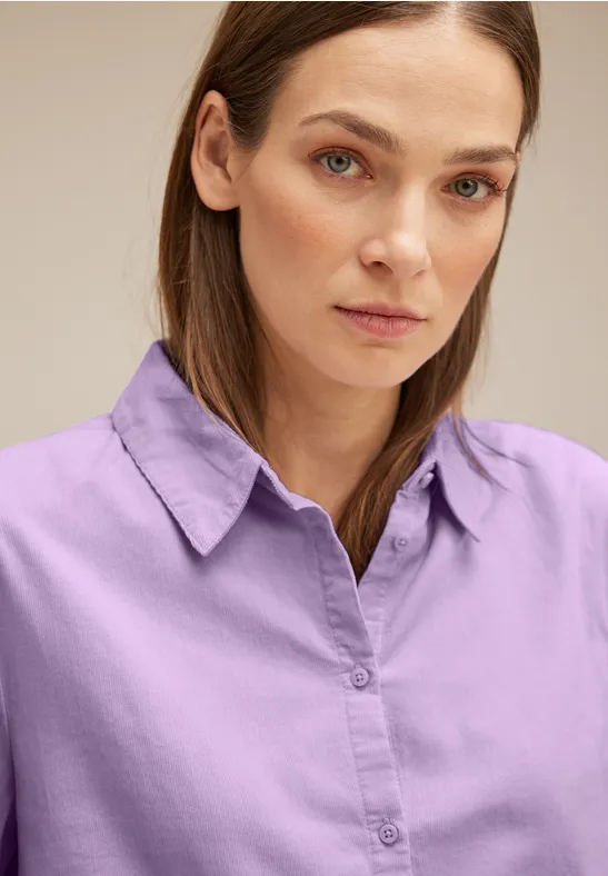 Cordbluse mit Knopfleiste soft pure lilac
