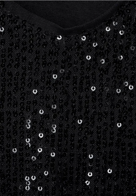 Party Pailletten Top Black