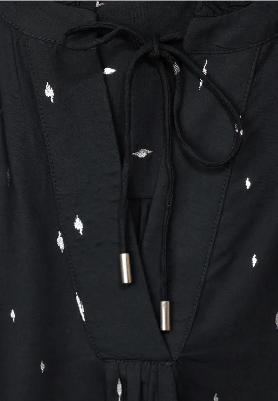 Tunikabluse mit Rüschen Black