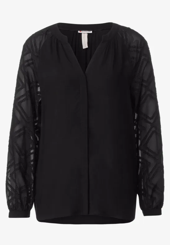 Chiffonbluse Black