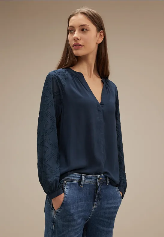 Chiffonbluse dark atlantic blue