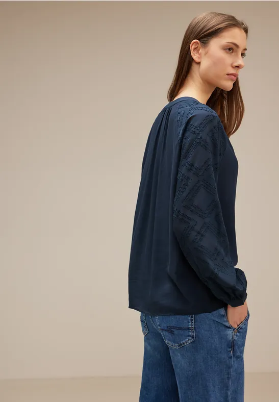 Chiffonbluse dark atlantic blue