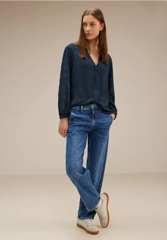 Chiffonbluse dark atlantic blue