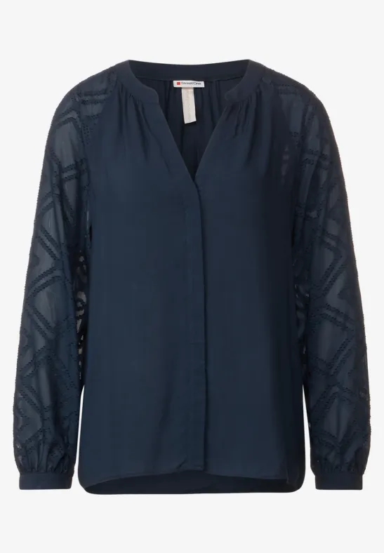 Chiffonbluse dark atlantic blue