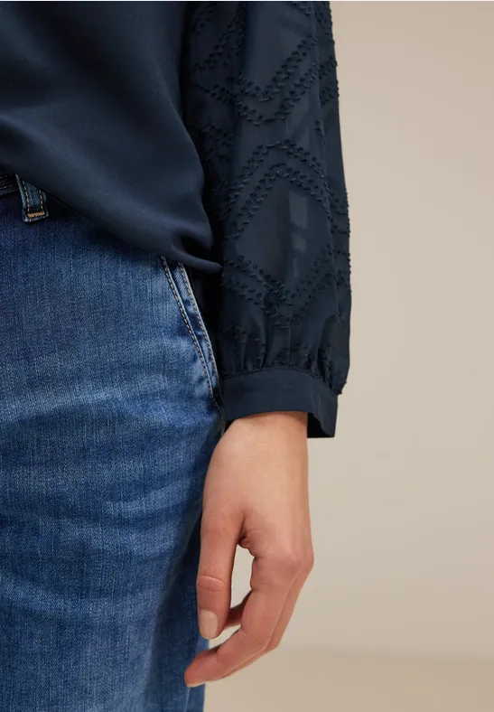 Chiffonbluse dark atlantic blue
