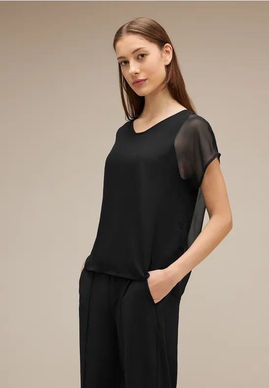 Chiffon Partybluse Black