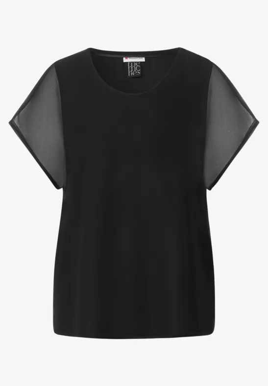 Chiffon Partybluse Black