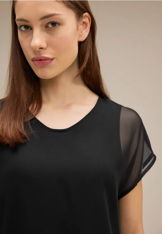 Chiffon Partybluse Black